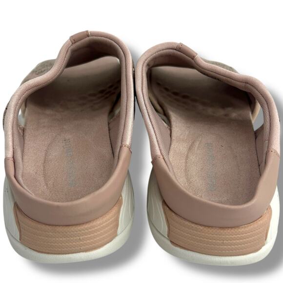 Easy Spirit Traciee Square Toe Casual Flat Sandals Size 6 Pink Metallic Slides - Picture 2 of 9